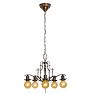 Vintage Romance Revival Polychrome 5-Light Bare Bulb Chandelier