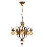 Vintage Romance Revival 5-Light Bare Bulb Chandelier with Polychome Shield