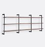 Holgate Walnut Triple Modular 9-Shelf Set with 36" Rails