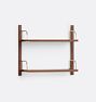 Hart Modular Walnut Double Shelf Set, 24 inch - Aged Brass