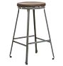 Industrial Stool with Oak Seat