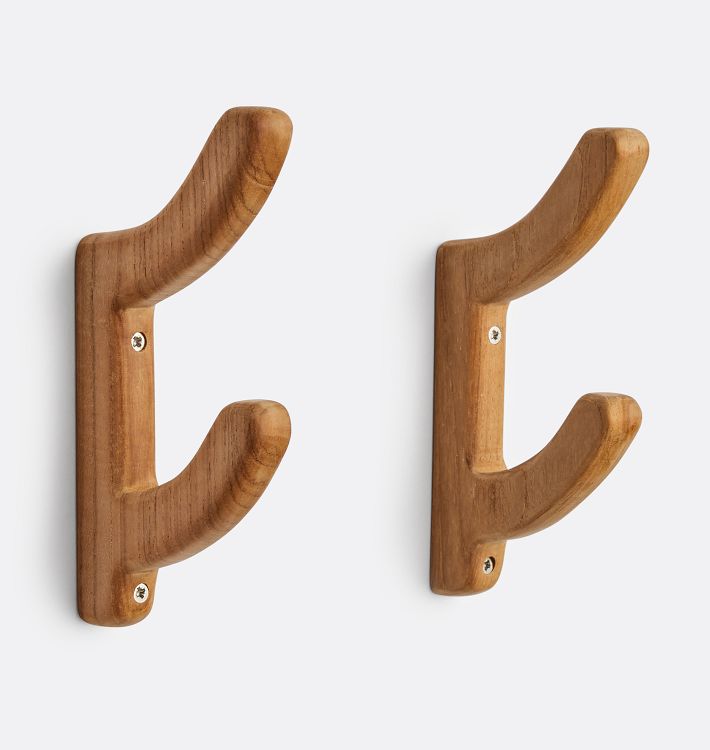 Teak Double Hook Set