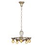 Vintage Art Deco 5-Light Bare Bulb Chandelier