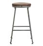 Industrial Stool with Oak Seat