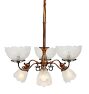 Antique Copper-Flashed Victorian Converted Gas / Electric Chandelier