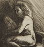 Vintage Female Nude Etching