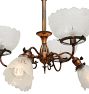 Antique Copper-Flashed Victorian Converted Gas / Electric Chandelier