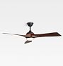 Finch LED Ceiling Fan, 52" - Matte Black with Walnut Blades