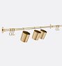 72 Brookside Rail System, 36" x 36", Set of 3 Cups, 2 S-Hooks - Unlacquered Brass