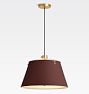 Oslo 18" Pendant, Aged Brass - 18" Matte Garnet Shade - 32" Length