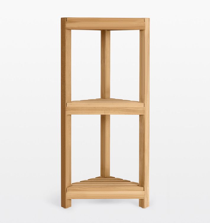 Teak corner shelf unit discount