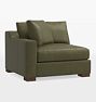 Sublimity Classic Leather Sectional Left Arm Chair, Davenport Evergreen