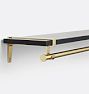 Brass Strap With Rod Shelf Set Black Ash 1inx10inx24in CP