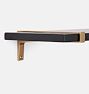 Brass Strap Shelf Set Black Ash 1inx10inx24in CP