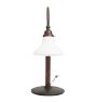 Vintage Brass Desk Lamp with Opalescent Bell Shade