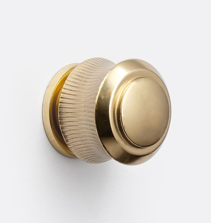 Rigdon Cabinet Knob with Round Backplate - Aged Brass