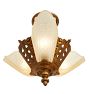 Vintage 3-Light Art Deco Slipper Shade Chandelier