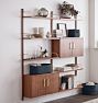 Hart Modular Walnut Double Shelving Unit with Double Cabinets