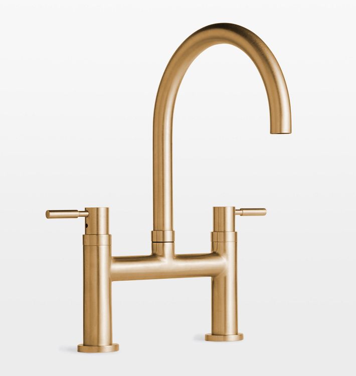 Corsano Bridge Kitchen Faucet, Stick Handle - Satin Bronze PVD