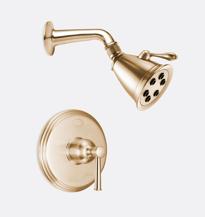 Miramar Lever Handle Pressure Balanced Shower Set, 8.5" - Satin Bronze PVD