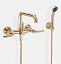 Descanso Wall Mounted Tub Filler With Handshower, Satin Bronze PVD