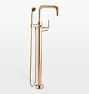 Descanso Smooth Lever Floor Mounted Tub Filler With Handshower, Satin Bronze PVD