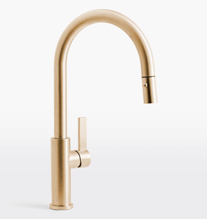 Corsano Blade Handle Pull Down Kitchen Faucet, Satin Bronze PVD