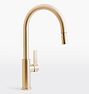 Corsano Blade Handle Pull Down Kitchen Faucet, Satin Bronze PVD