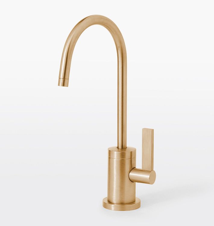 Corsano Blade Handle Hot And Cold Water Dispenser With Hot Water Tank, Satin Bronze PVD