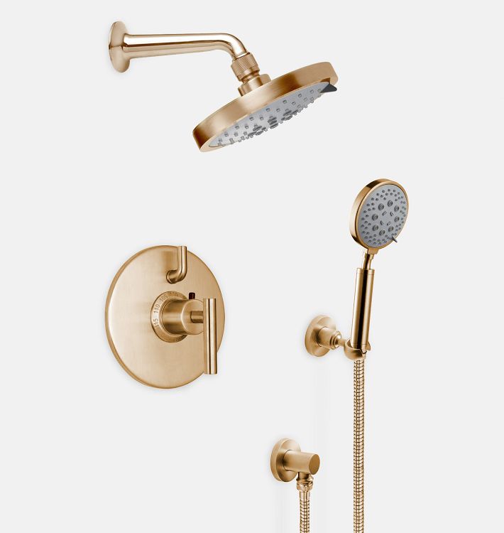 Tiburon Thermostatic Shower Set with Handshower, Satin Bronze PVD