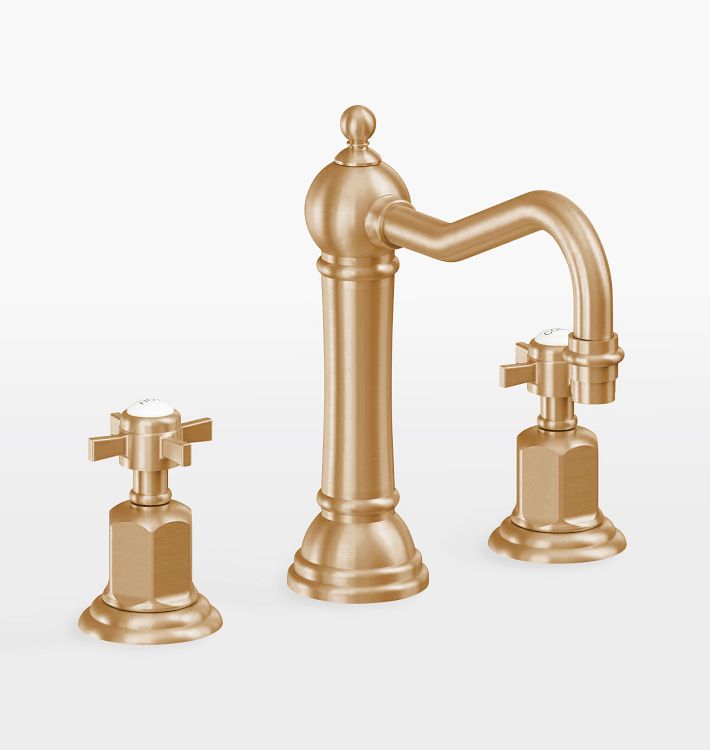 Montecito Cross Handle Widespread Bathroom Faucet, Satin Bronze PVD