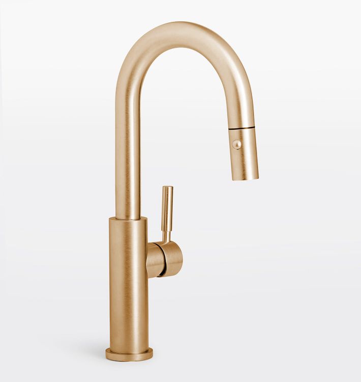 Corsano Stick Handle Pull Down Kitchen Prep Faucet, Satin Bronze PVD