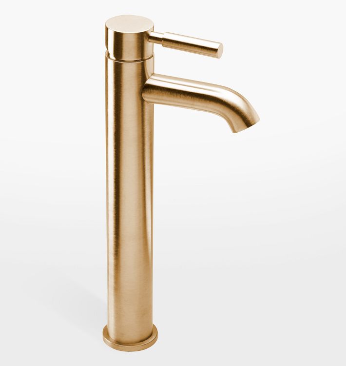 Tiburon Single Hole Vessel Bathroom Faucet, Satin Bronze PVD