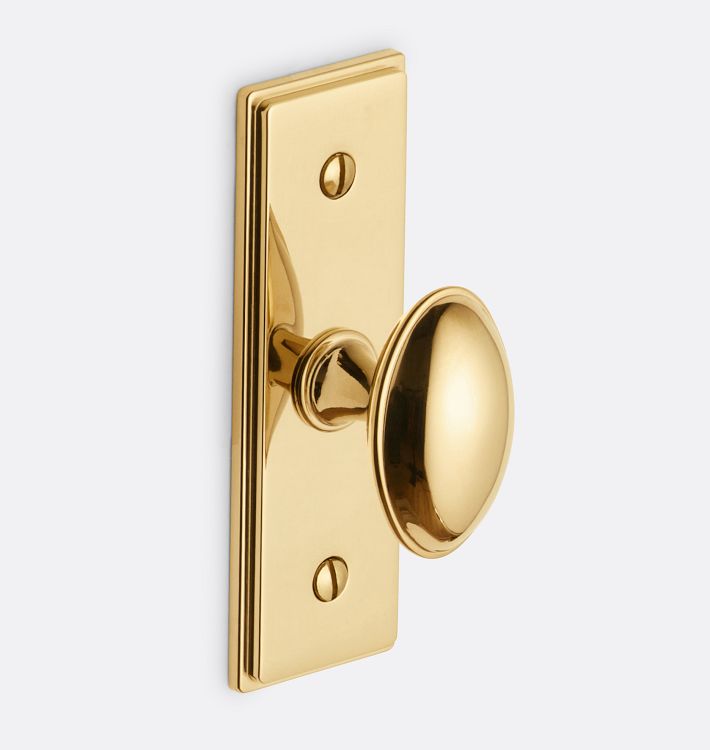 Lennox Cabinet Knob, with 2-1/2" backplate - Unlacquered Brass