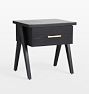 Tuttle Nightstand - Black Ash - Allenglade in Aged Brass