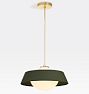 Blaine 16" Pendant, Aged Brass - Matte Pine Shade - 35" Length