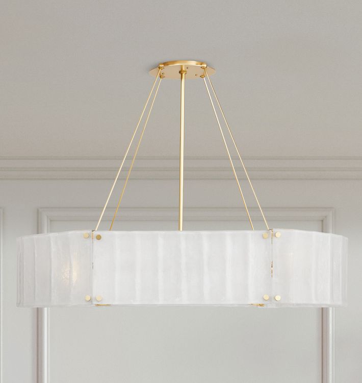 Willamette 48&quot; Linear Chandelier, Pearl White Glass