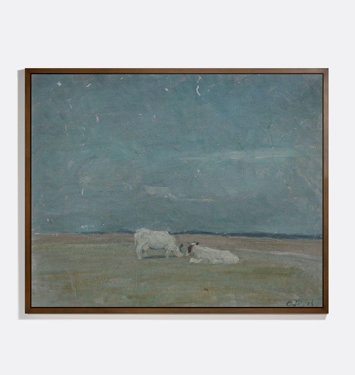 In The Pasture Framed Reproduction Wall Art Print 21"x17" by Unknown Artist