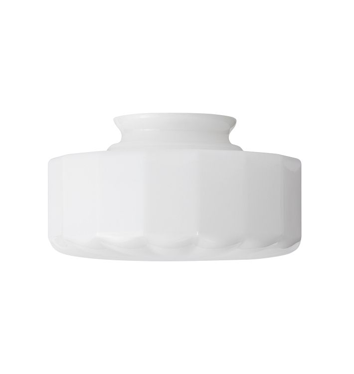 Faceted Drum Shade, 6-1/2" - Cased White Glass Shade