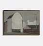 White Barn Framed Reproduction Wall Art Print 31"x21" by Unknown Artist