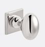 Oval Cabinet Knob with  Square Backplate - Polished Nickel