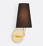 Ansel Sconce, Aged Brass - Black Fabric Shade