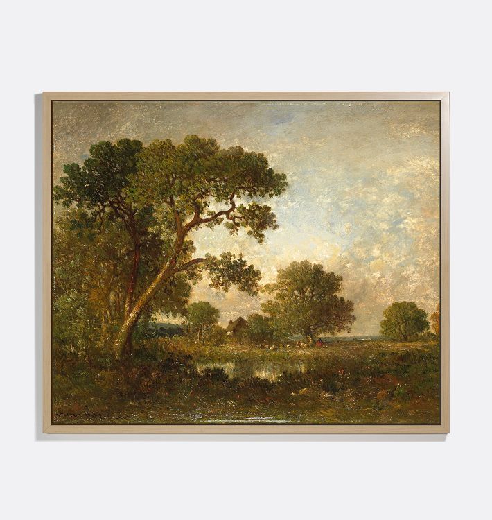 Landscape with Tree Framed Reproduction Wall Art Print 13"x11" by Léon-Victor Dupré