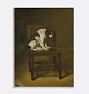 A Dog on a Chair Framed Reproduction Wall Art Print 9"x12" by Guillaume Anne van der Brugghen