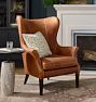 Clinton Modern Wingback Leather Chair