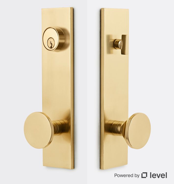 Bowman Brass Knob Exterior Door Set With Level Bolt Smart Lock - CP - CP