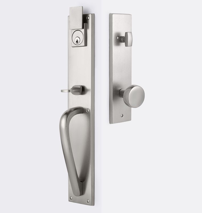 Arlo D-Handle Knob Exterior Bronze Door Set - Platinum Bronze