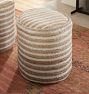 Jute Striped Pouf