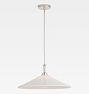 Julius Pendant, Polished Nickel - 20" Cased White Glass Cone Shade - 30" Length - No Vault Mount