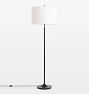 Pepin Floor Lamp oil-Rubbed Bronze with Fabric White Shade